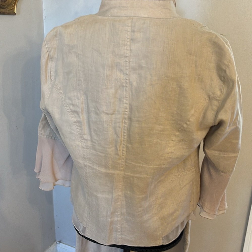 NWOT Multiples Tan Linen Suit with Jacket and Pants - Picture 6 of 15